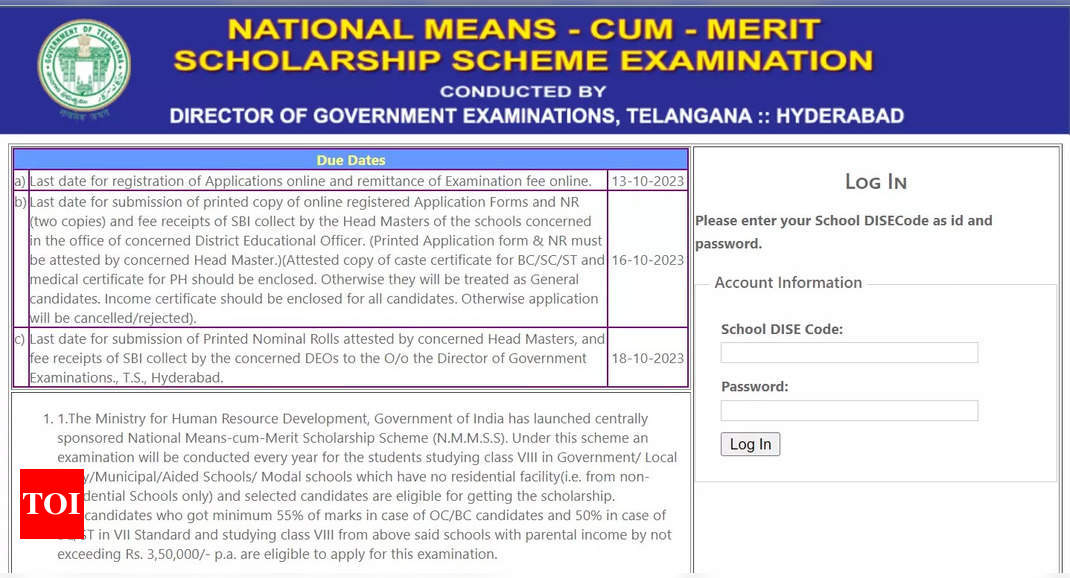 Telangana NMMS Scholarship 2023 registration starts at bse.telangana.gov.in, direct link here