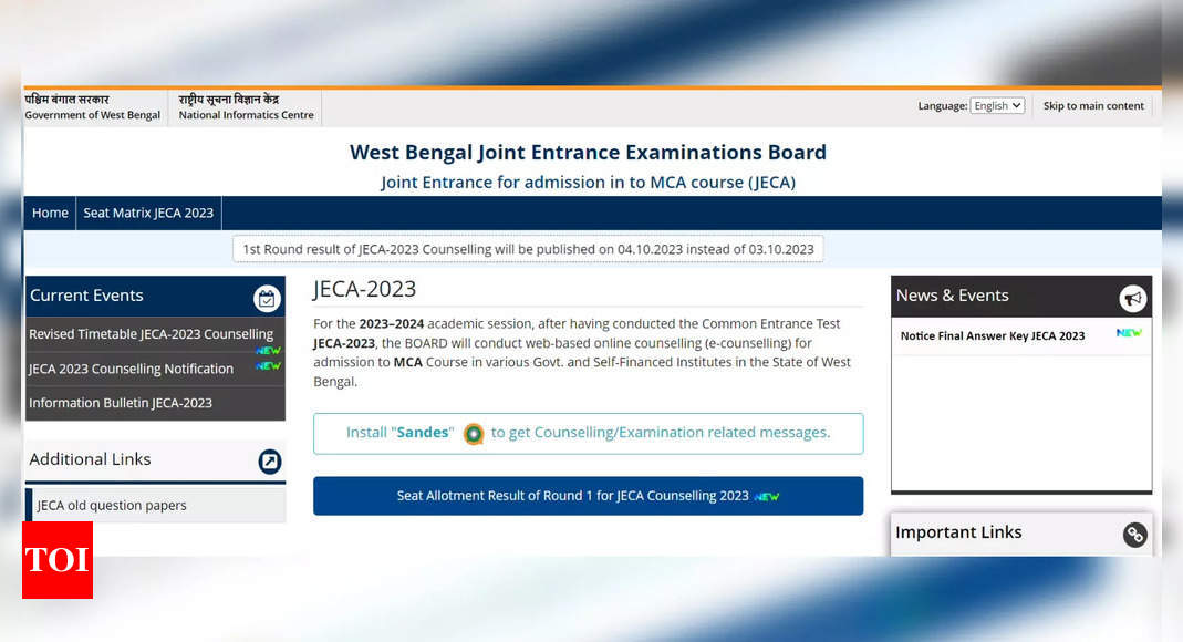 WBJEE JECA 2023: Round 1 seat allotment list released at webjeeb.nic.in; Direct link here