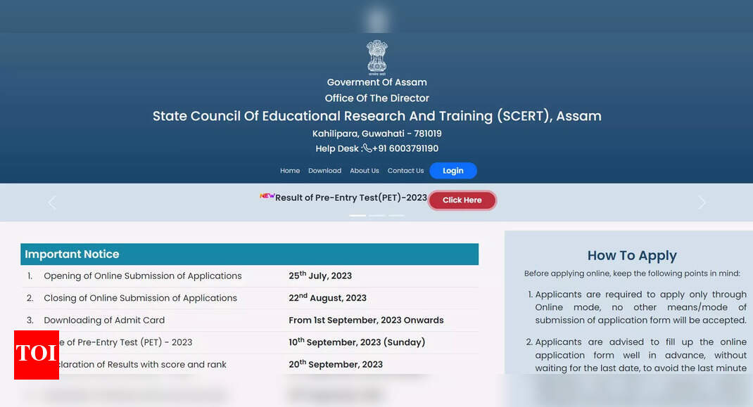 Assam DElED Admission 2023: Round 1 seat allotment result declared on scertpet.co.in; Steps how to check