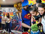 Fun filled pictures from Neha Dhupia and Angad Bedi's son Guriq’s superhero-themed birthday party