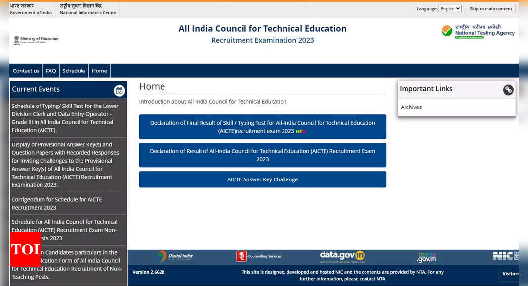 AICTE DEO, LDC results of skill and typing tests 2023 announced on recruitment.nta.nic.in; download here