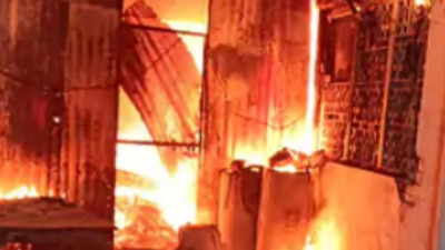 Fire destroys pulses factory godown in Dadanagar Industrial area of Kanpur
