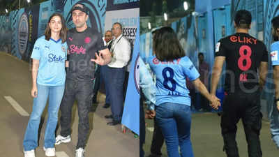 Ranbir Kapoor and Alia Bhatt make a super cool appearance and serve 'couple goals' as they arrive for a football match - Pics inside