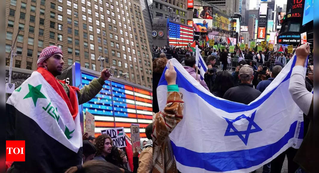 Israel Palestine War Israeli and Palestinian supporters rally across