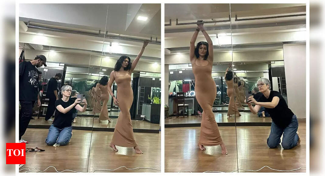 Sushmita flaunts her curves in a nude dress