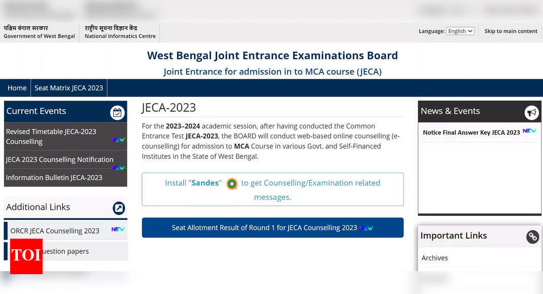 JECA Counselling 2023: Round 2 seat allotment result today at wbjeeb.nic.in, direct link here |
