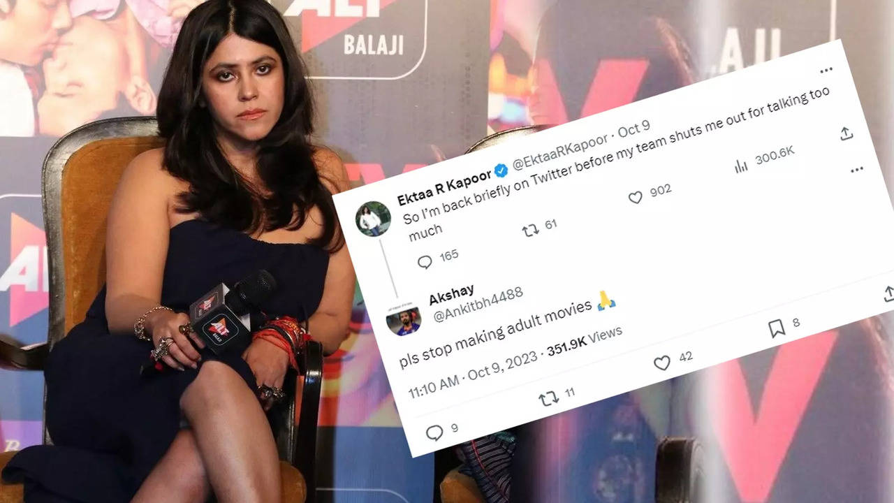 Ekta Kapoor gives blunt reply to netizen requesting her to 'not make adult  movies' â€“ 'No. I am anâ€¦' | Etimes - Times of India Videos