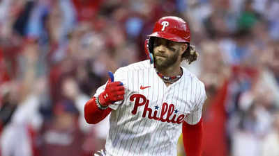 Bryce Harper and Nick Castellanos lead Philadelphia Phillies to 2-1 series  lead against Atlanta Braves - Times of India