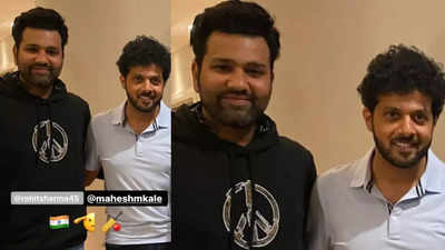 Sur Nava Dhyas Nava judge Mahesh Kale shares his happiness after meeting cricketer Rohit Sharma, see pic