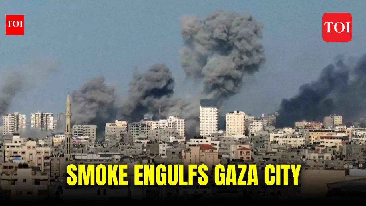 Smoke engulfs Gaza as Israeli air strikes rock city on sixth day