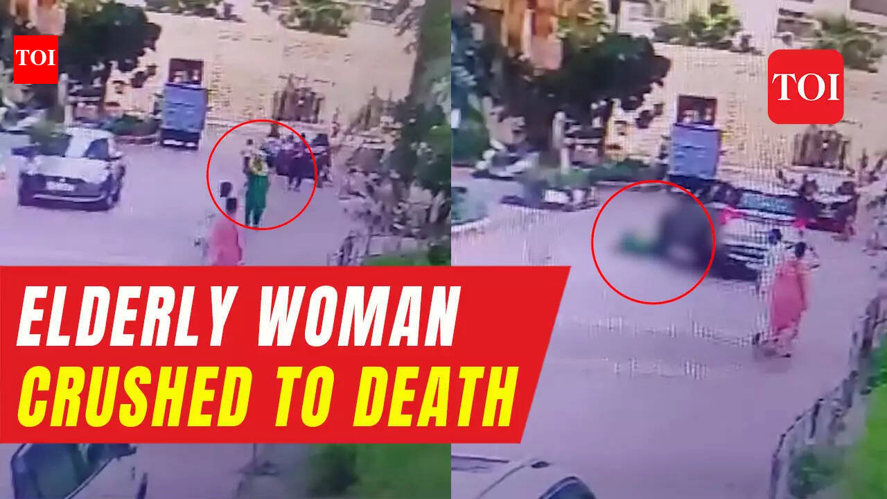 CCTV: 76-year-old woman died after being struck by car at Noida ...