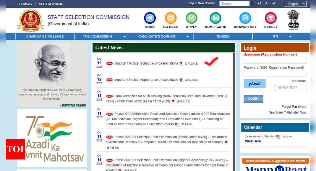 SSC exam schedule released for February 2024 on ssc.nic.in; download here