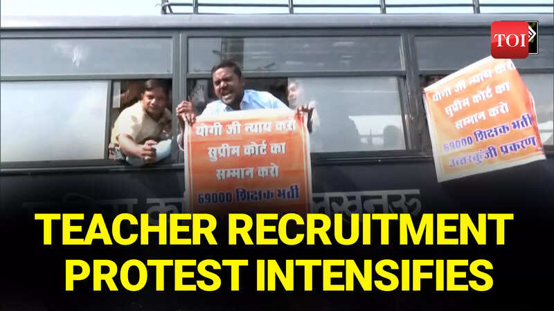 UP Teacher Recruitment Issue: Protesting aspirants surround CM Yogi's ...