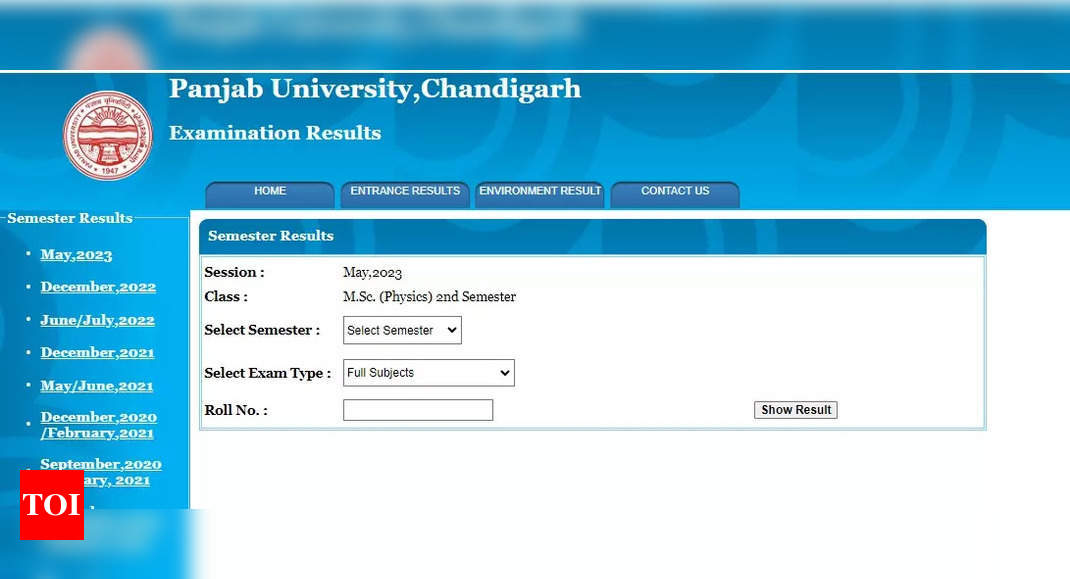 PU Result 2023 (OUT): Panjab University results declared for MSc ...