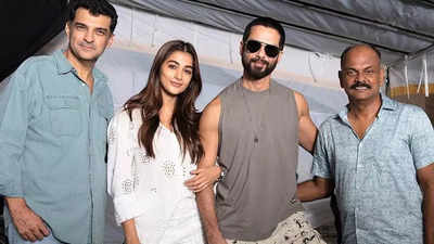 Pooja Hegde celebrates her birthday on the sets with Shahid Kapoor and Siddharth Roy Kapur as the song ‘Bar Bar Din Yeh Aye’ plays - Watch