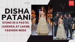 Disha Patani stuns in a pastel lehenga at Lakme Fashion Week
