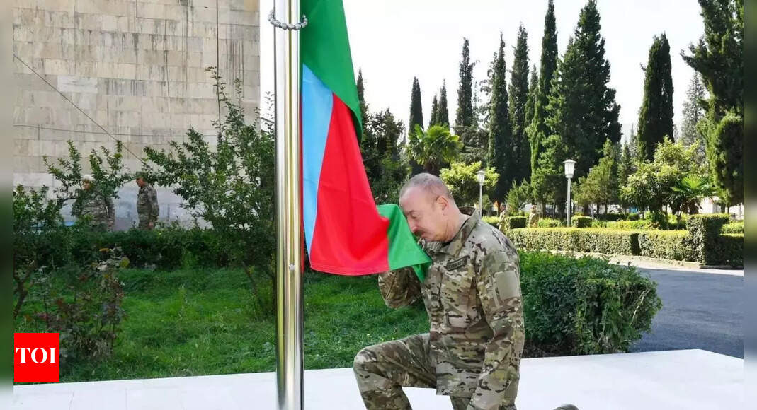 Azerbaijan leader raises national flag in Karabakh capital: statement