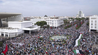 Thousands march in Morocco's capital in support of Gaza Palestinians