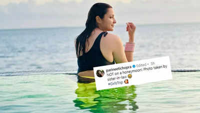 Parineeti Chopra drops 'Not on a honeymoon' picture from Maldives enjoying her time in an infinity pool; netizens say 'Over acting ki dukan...'