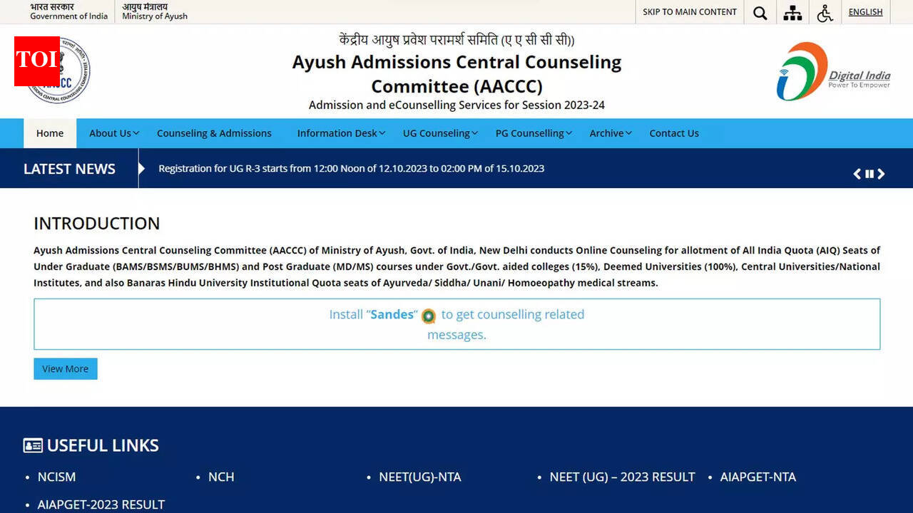 AYUSH NEET UG counselling 2023 round 3 result likely to be released on ...