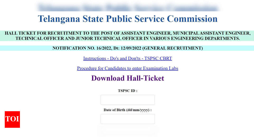 TSPSC AE, JTO Hall Ticket 2023 released at tspsc.gov.in, direct link here