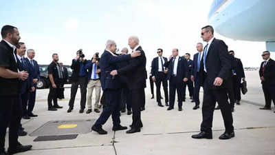 US president Joe Biden arrives in Tel Aviv as Israel-Hamas war enters 12th day
