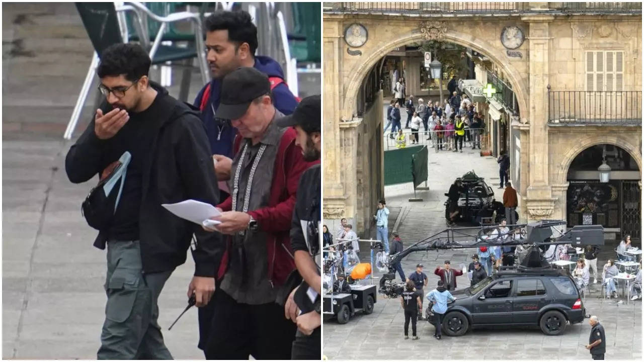 Guerra 2: El director Ayan Mukerji fue visto filmando una secuencia de persecución de coches en España |  Noticias del cine hindi