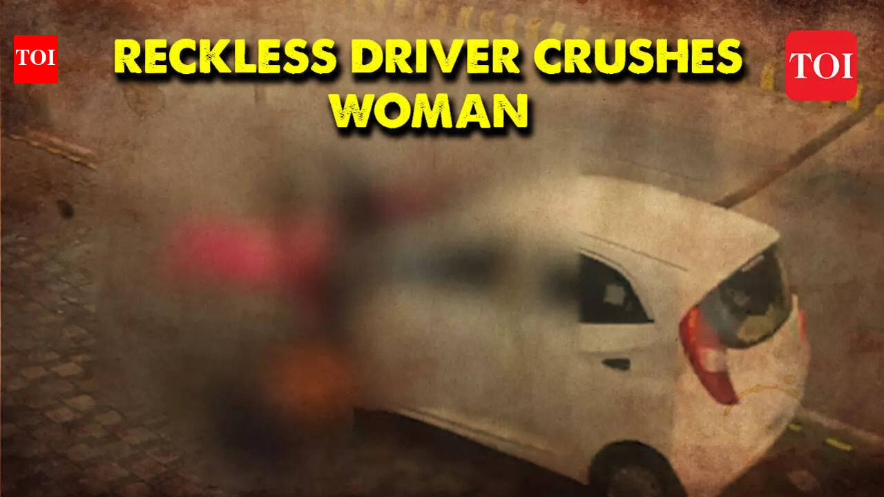 CCTV: Car driver mows down woman pedestrian, injures four in Mangaluru