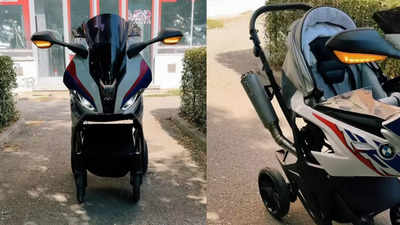 Born to ride: Baby stroller modified as a BMW S1000 RR, video viral
