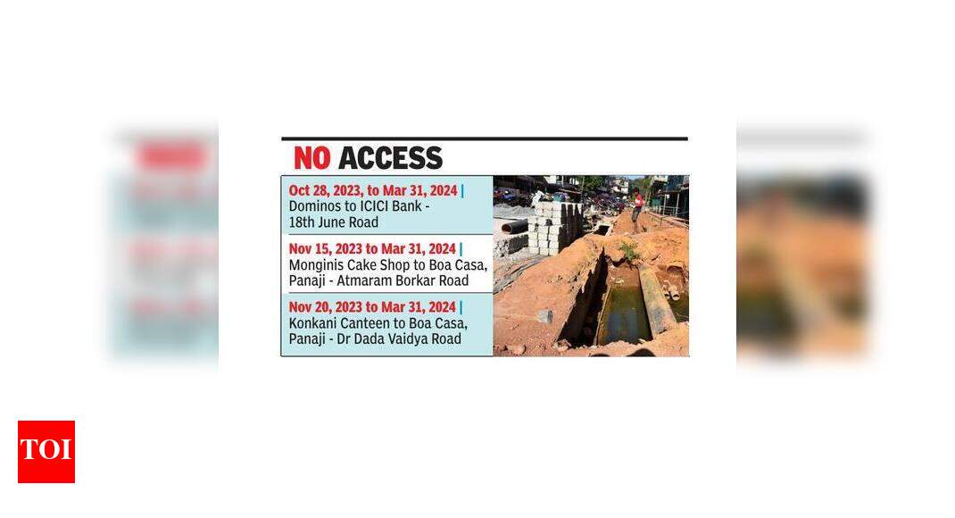 3 crucial road stretches in Panaji willbe closed as PWD lays sewerage ...