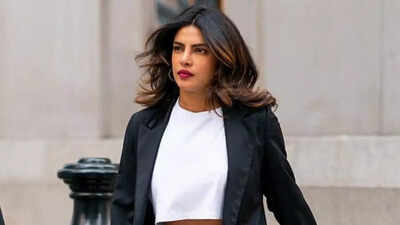 Priyanka Chopra's Red Crop Top and Jeans