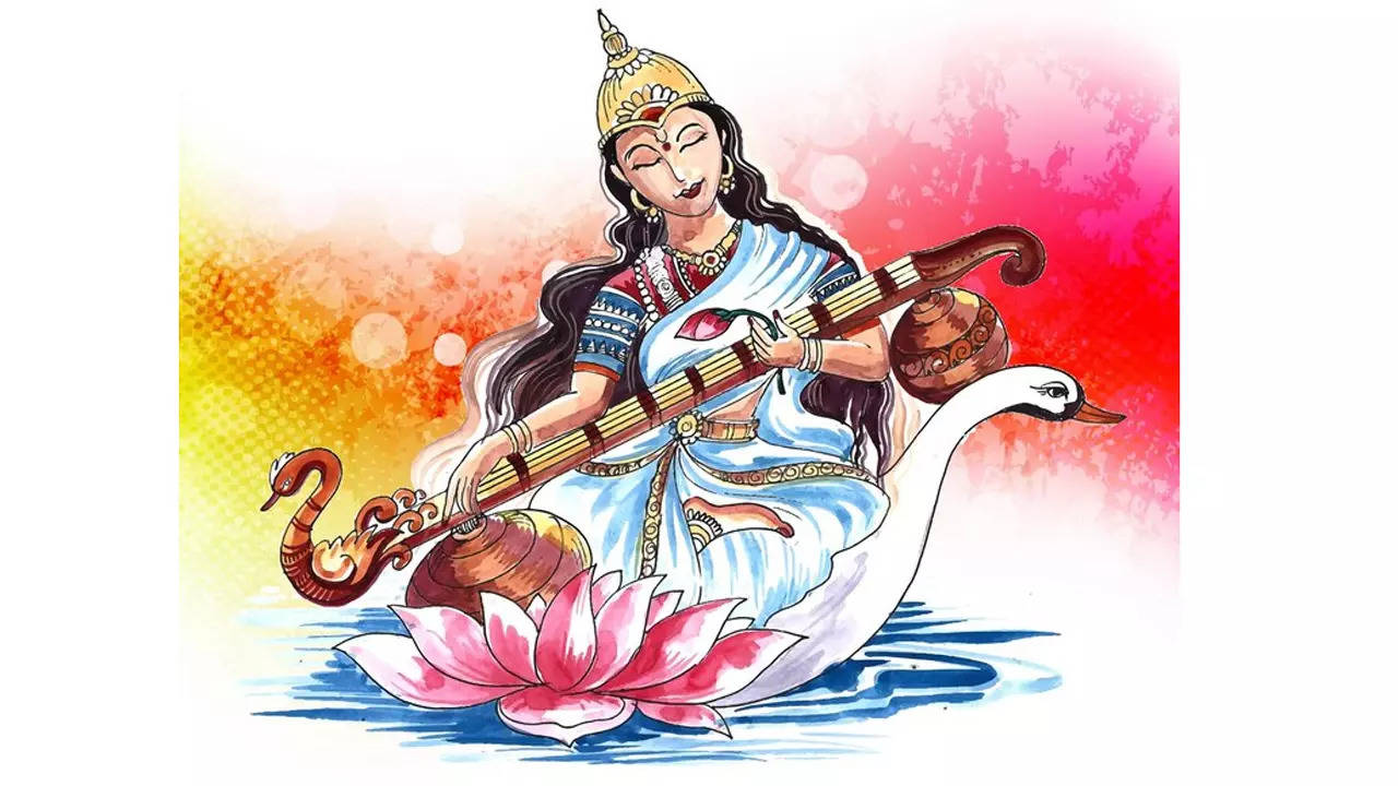Goddess Saraswati Mata Drawing🙏 Hit the ❤ button 🔸Watch the Full Tutorial  video of this drawing in my Youtube Channel- Priyashree... | Instagram