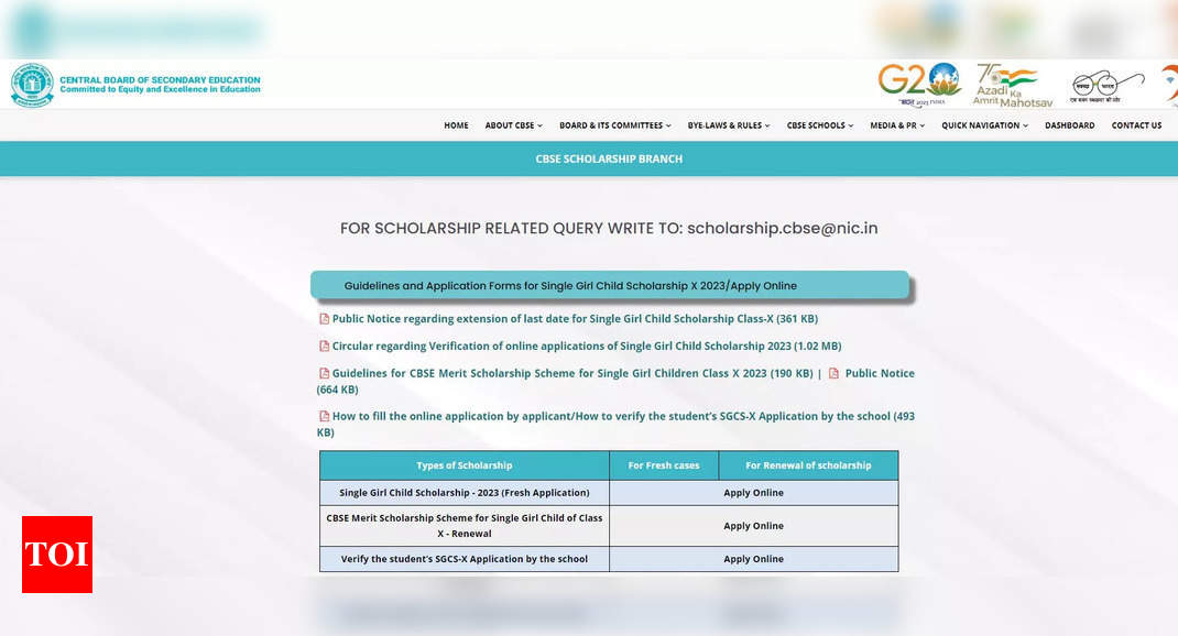 CBSE Single Girl Child Scholarship 2023 registration extended till October 31, check details here