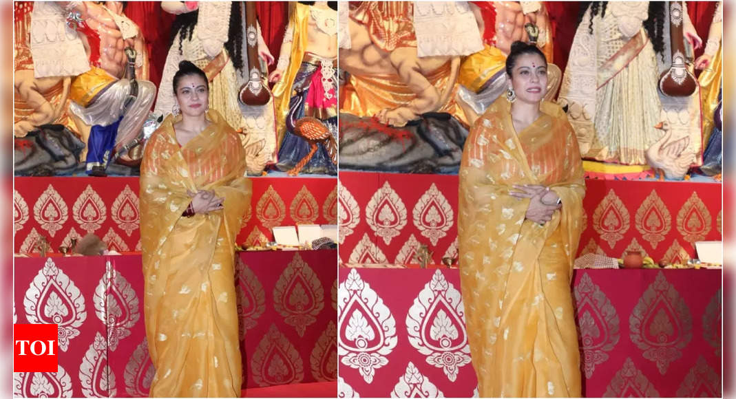 Kajol ‘S Durga Puja: Kajol offers prayers at durga puja pandal in Mumbai, stuns in yellow outfit – See pics
