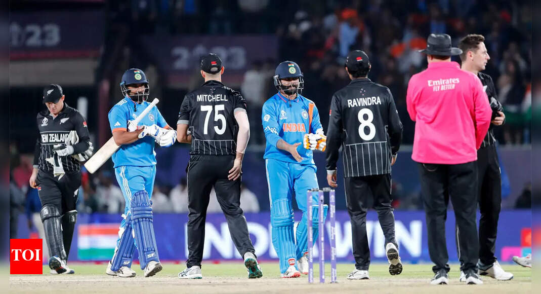 India vs New Zealand Highlights, World Cup 2023: India beat New Zealand for  fifth straight win, claim top spot - The Times of India