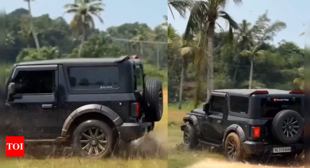 Mahindra Thar drifting goes wrong, rammed into tree: Video viral