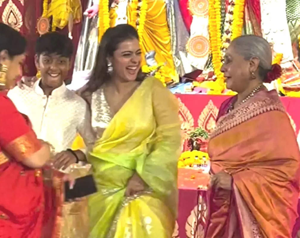 
Jaya Bachchan is all smiles as she shares candid moments with Kajol at Durga Puja pandal
