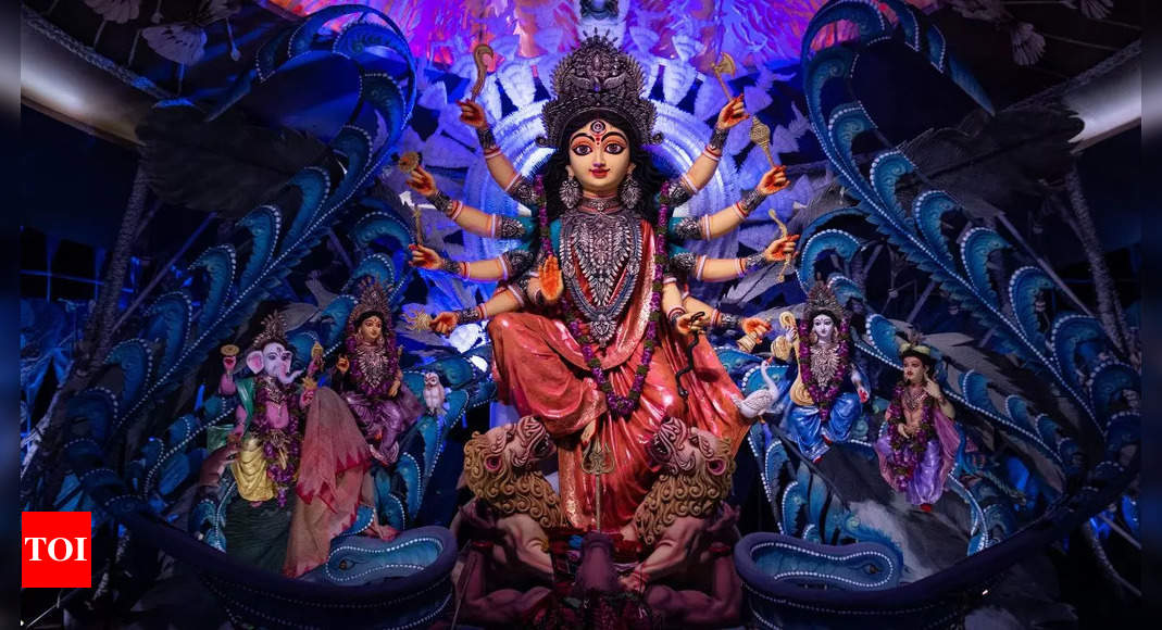 Premium Photo | Durga Maa Pandal Image during Durga Puja