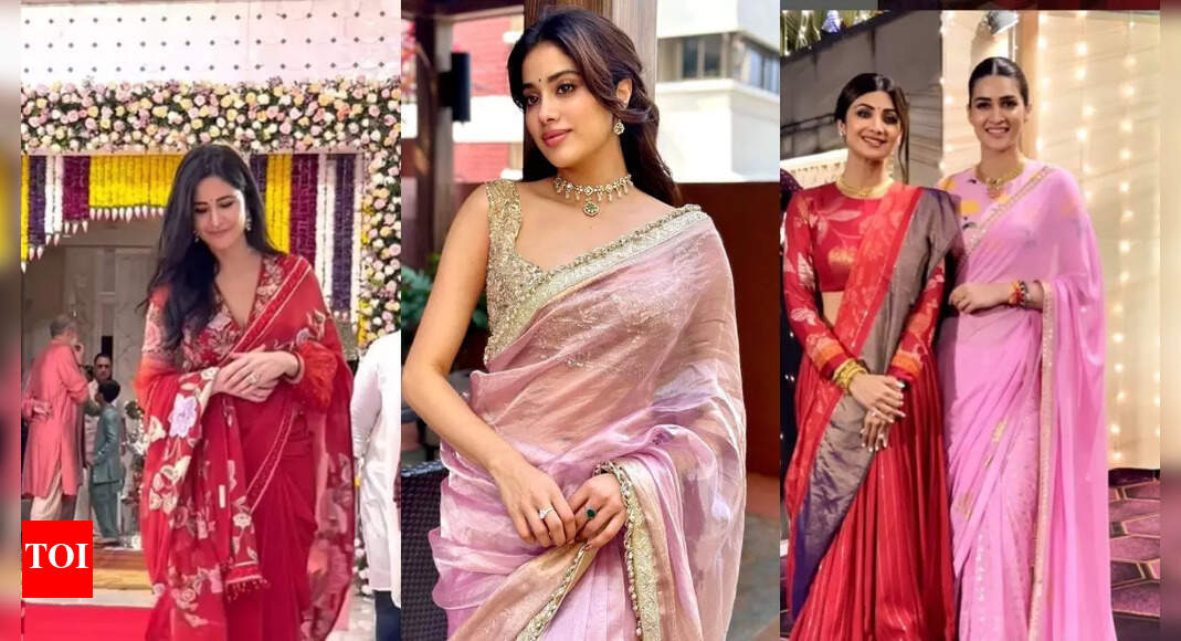 Katrina, Kriti, Janhvi don sarees on Navratri