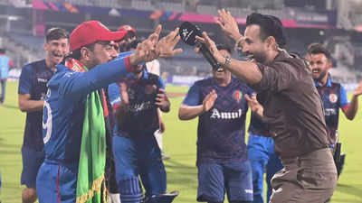 Watch: Irfan Pathan dances with Rashid Khan to celebrate Afghanistan's historic win over Pakistan