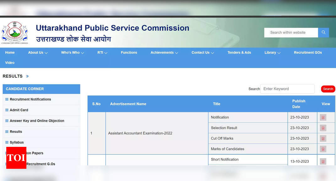 UKPSC Assistant Accountant Result 2023 Declared On Ukpsc.net.in; Check ...