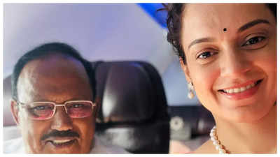 Kangana Ranaut meets National Security Advisor Ajit Doval on a flight amid 'Tejas' promotion