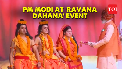 Vijaya Dashami: PM Narendra Modi attends ‘Ravan Dahan’ programme, burns Ravana’s effigy in Delhi’s Dwarka
