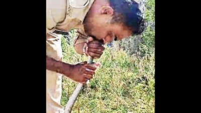 Hero cop gives snake the kiss of life in Madhya Pradesh