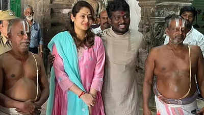 Atlee visits the ancestral temple with his wife Priya after the 'Jawan' success