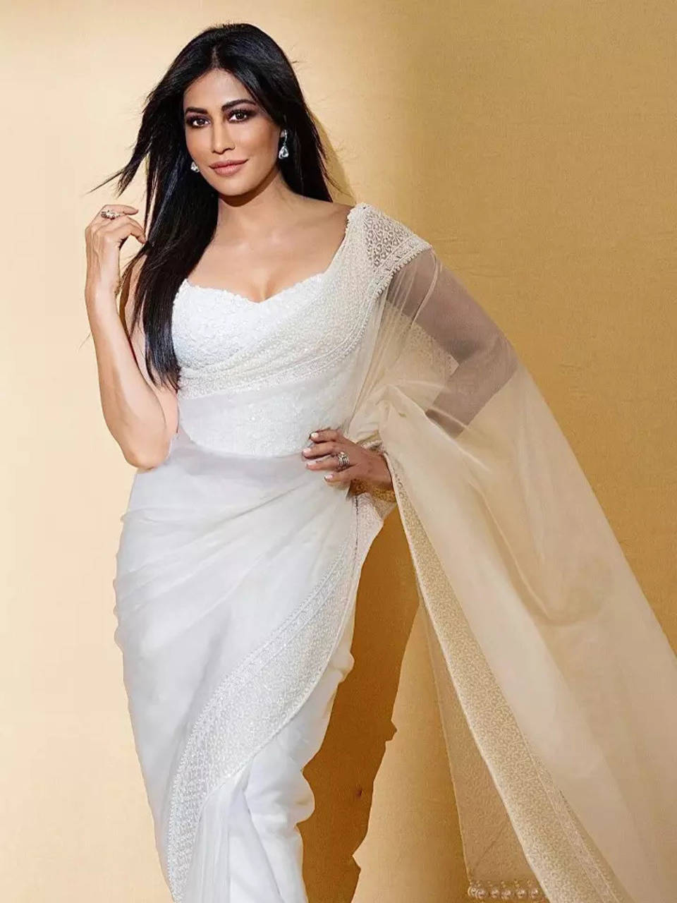 Chitrangda Singh is a vision in white organza saree | Times of India