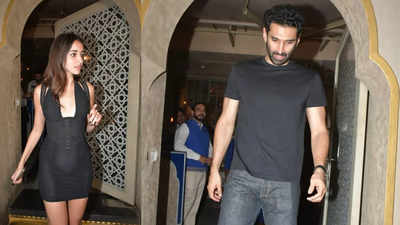 Rumoured love-birds Ananya Panday and Aditya Roy Kapur twin in black as they step out for dinner - See pics