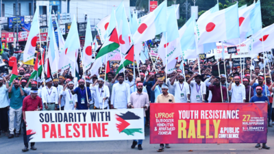 Former Hamas chief Khaled Meshaal addresses pro-Palestine rally in Kerala's Malappuram