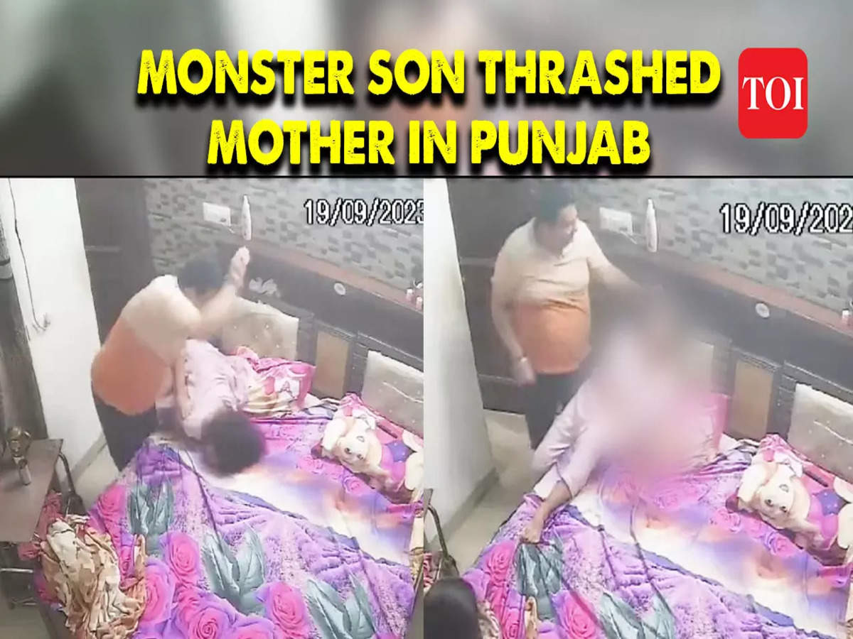 Disturbing CCTV footage from Punjab: Man brutally thrashes mother, accusing  her of urinating on bed | Viral Videos - Times of India Videos