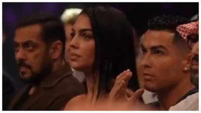 400px x 225px - Salman Khan and Cristiano Ronaldo snapped at Saudi Arabia boxing match; fan  says, 'Two GOATS in one frame' | Hindi Movie News - Times of India